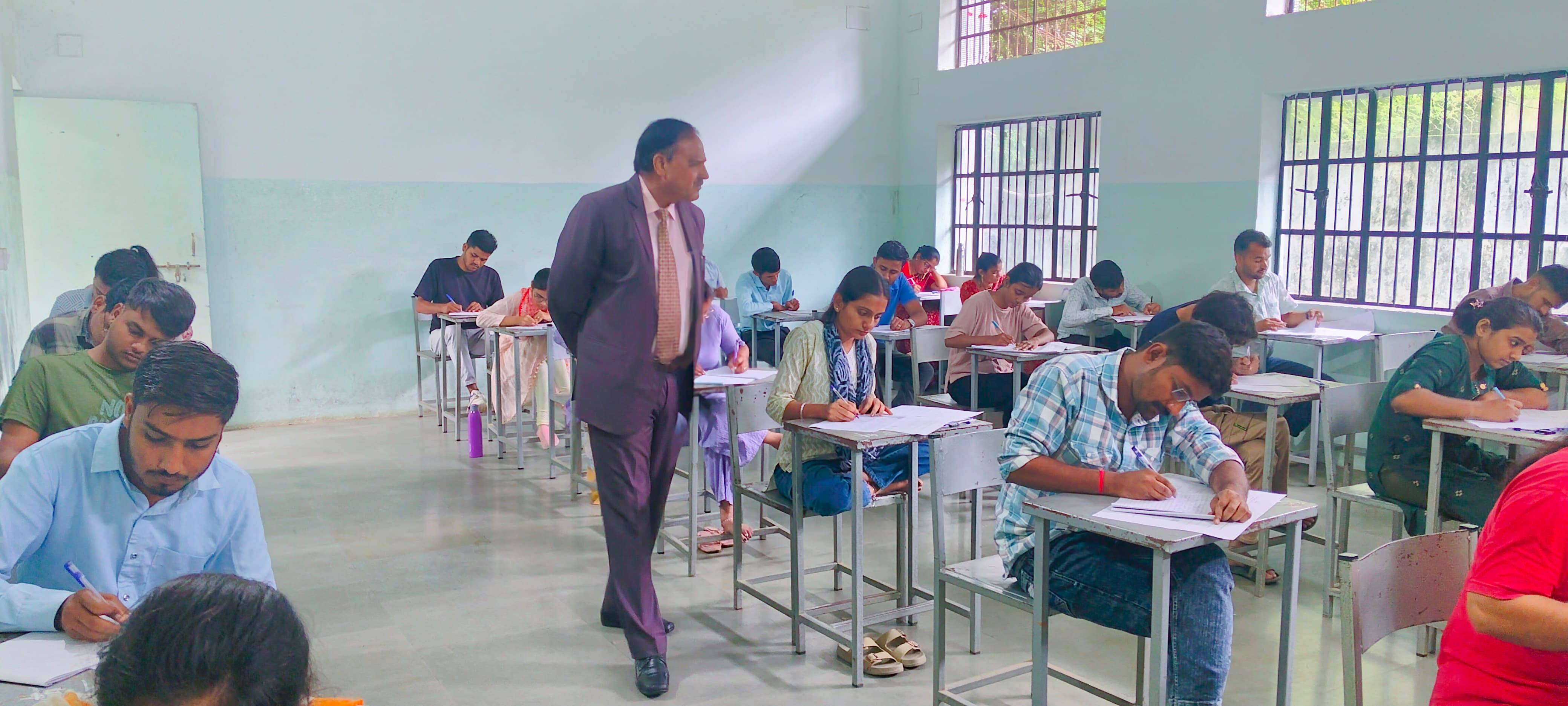 Our Hon’ble Vice Chancellor Visited University Exam. Centres of Dungarpur I.e Gurukul College and Govt. College ( Morning Shift 09:00-12:00Noon / 5th July 2025)